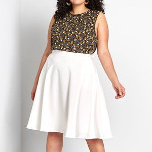 NWT Modcloth High Waisted Skirt in White